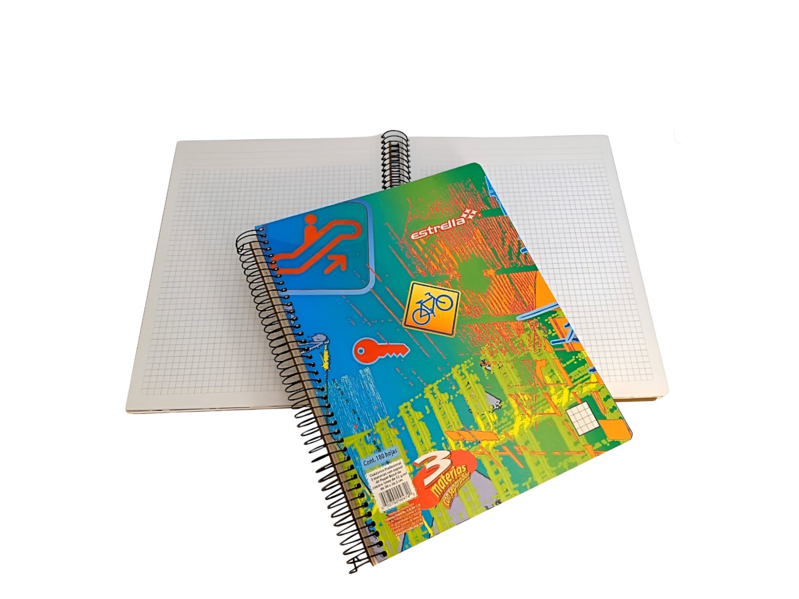CUADERNO PROF 3 MATERIAS 180 HJS 5MM CUAD 474 ESTRELLA      