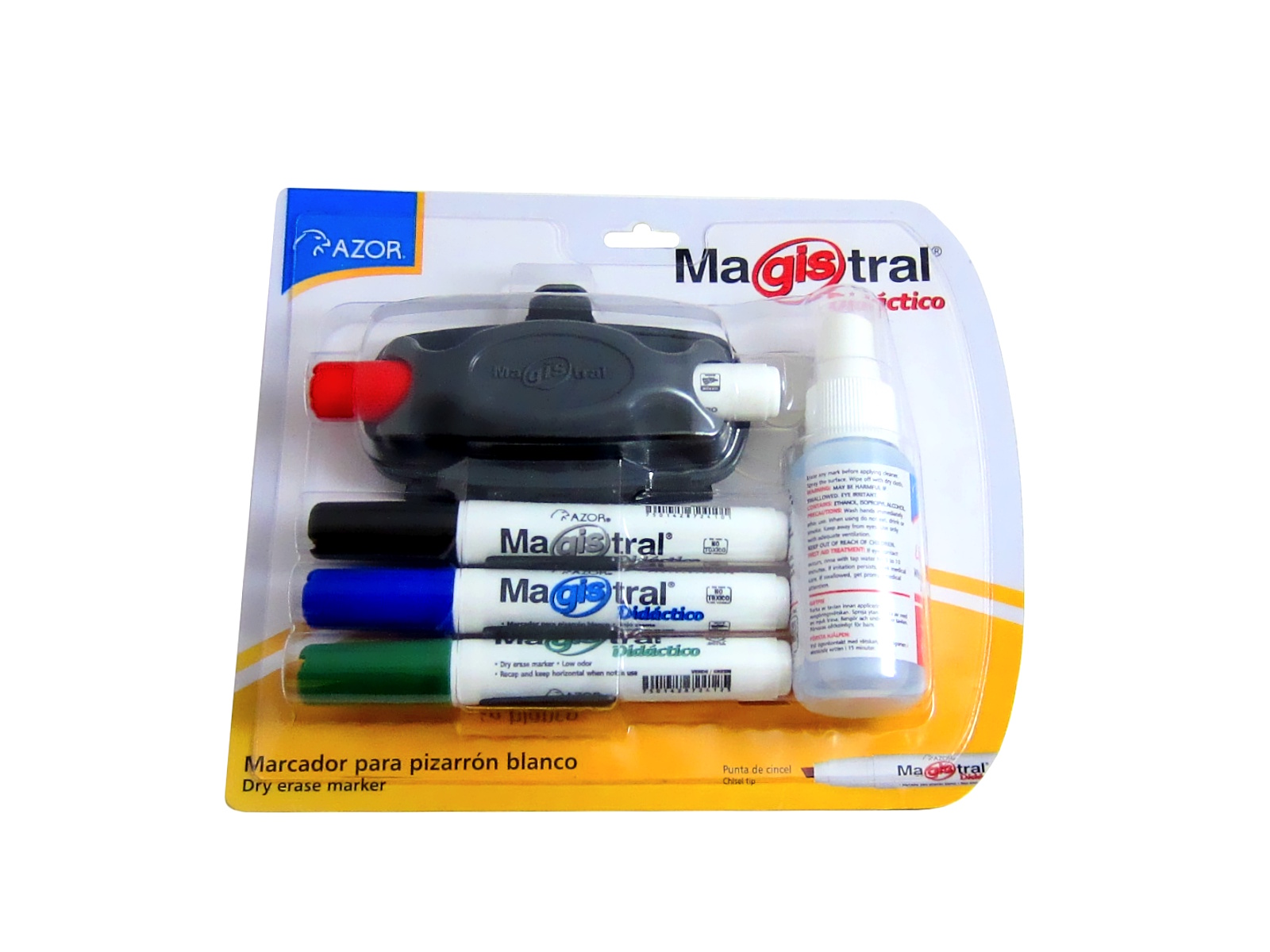 MARCADOR P/PIZ. MAGISTRAL C/4 LIMPIADOR Y BORRADOR 8350K AZO