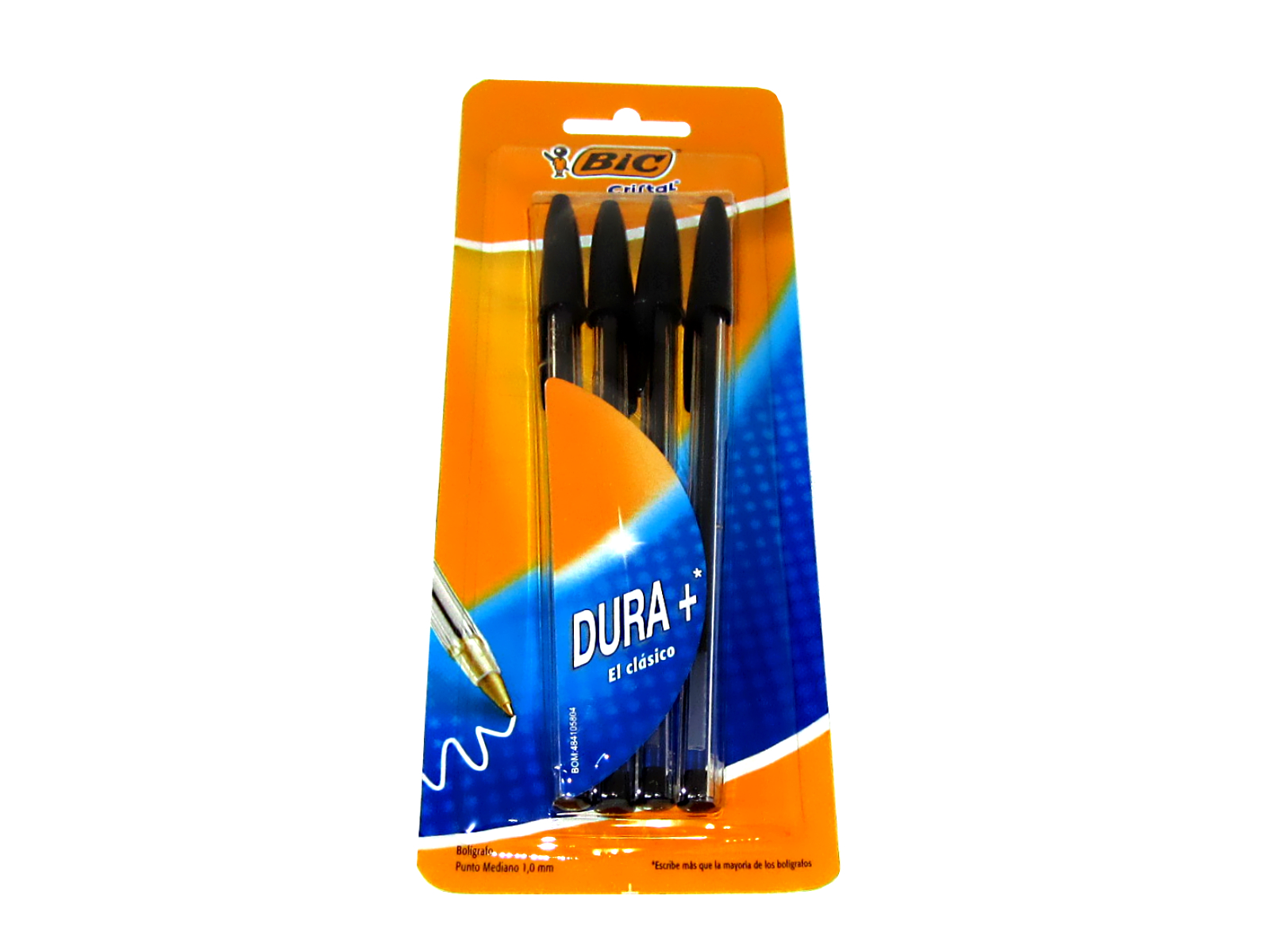 BOLIGRAFO CRISTAL DURA MEDIANO NEGRO PAQ. C/4 BIC           
