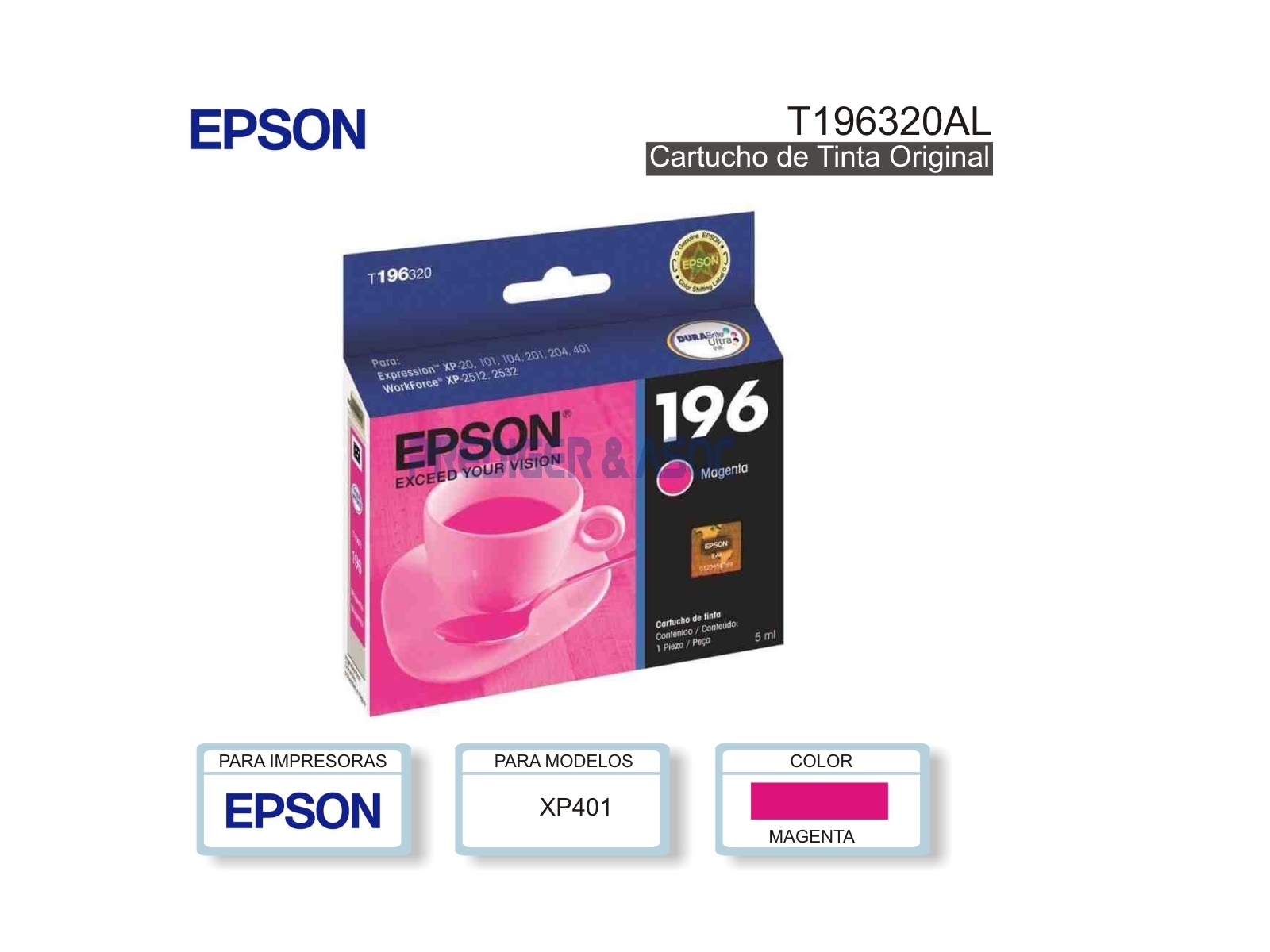 TINTA MAGENTA T196320AL EPSON                               