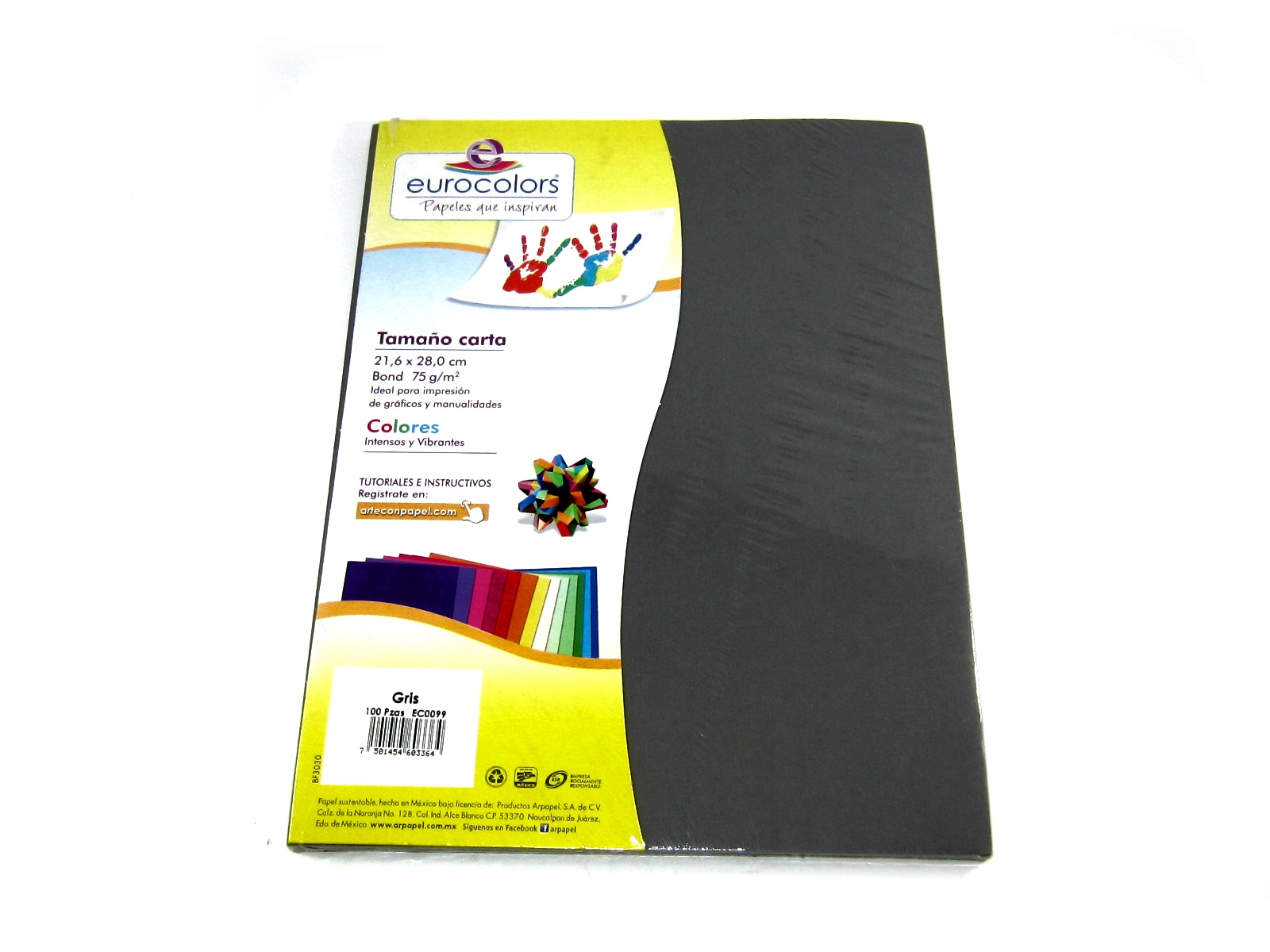 PAPEL EUROCOLORS GRIS CARTA C/100 HJS. EC0099               