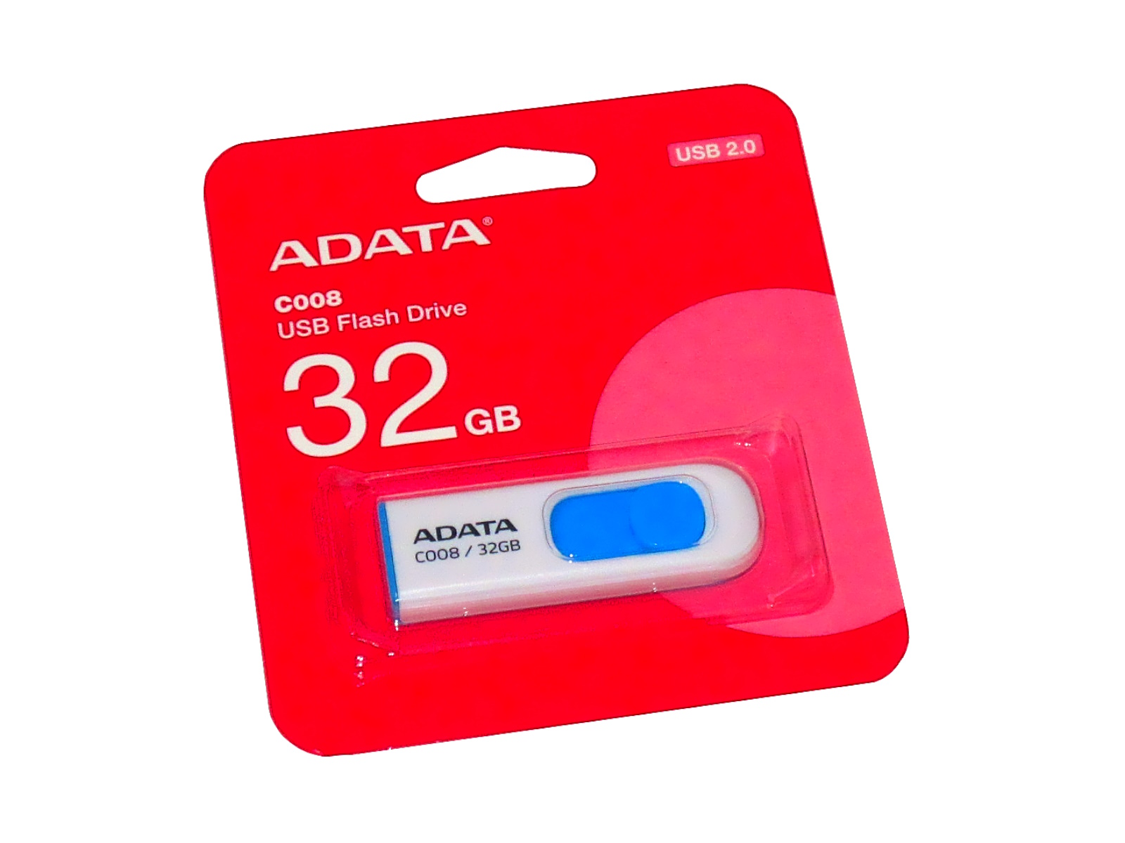 MEMORIA USB ADATA AC008 32GB RETAIL BCO/AZUL AC008-32G-RWE  
