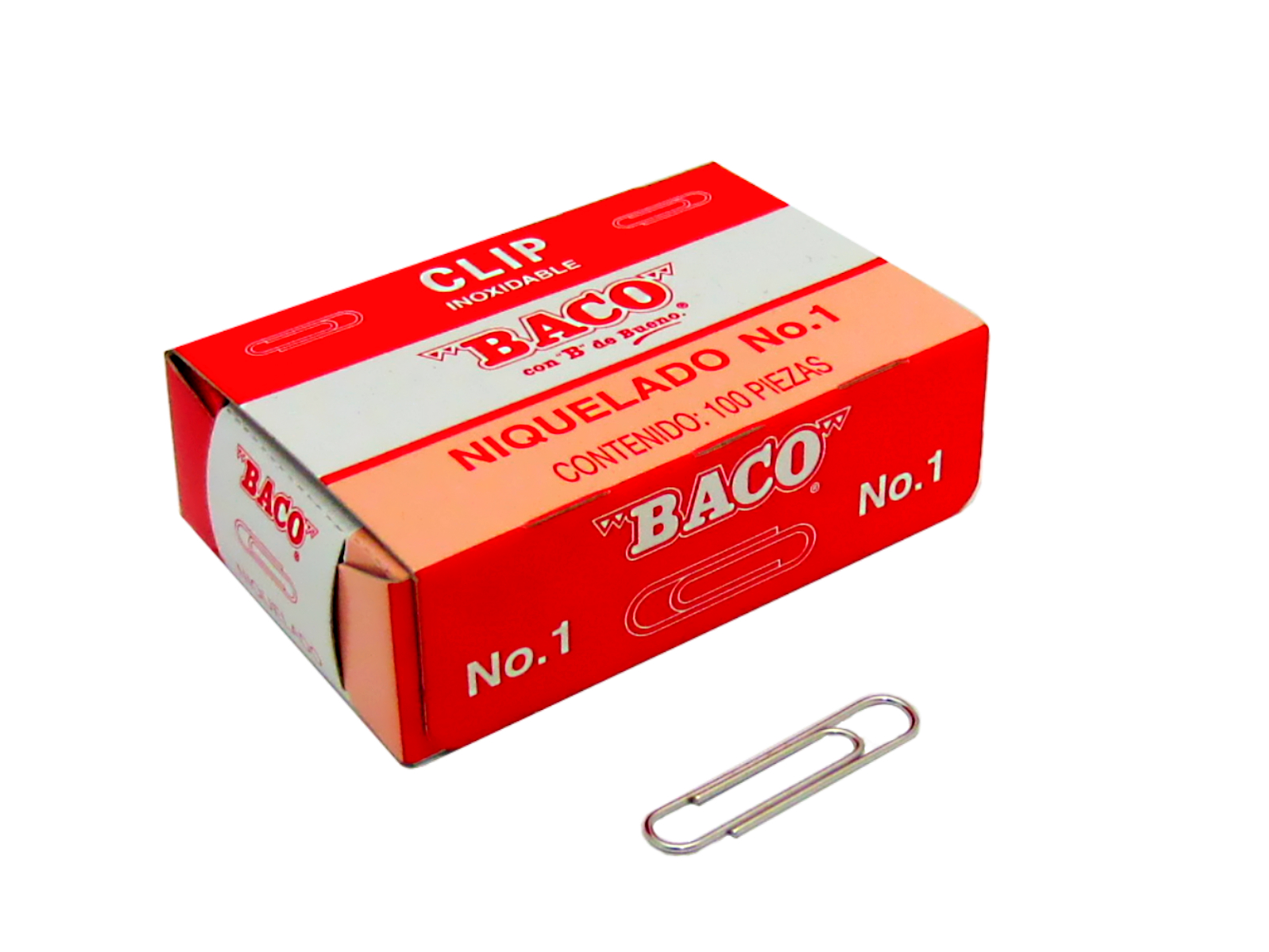 CLIP BACO NIQUEL. NO.1 C/100                                
