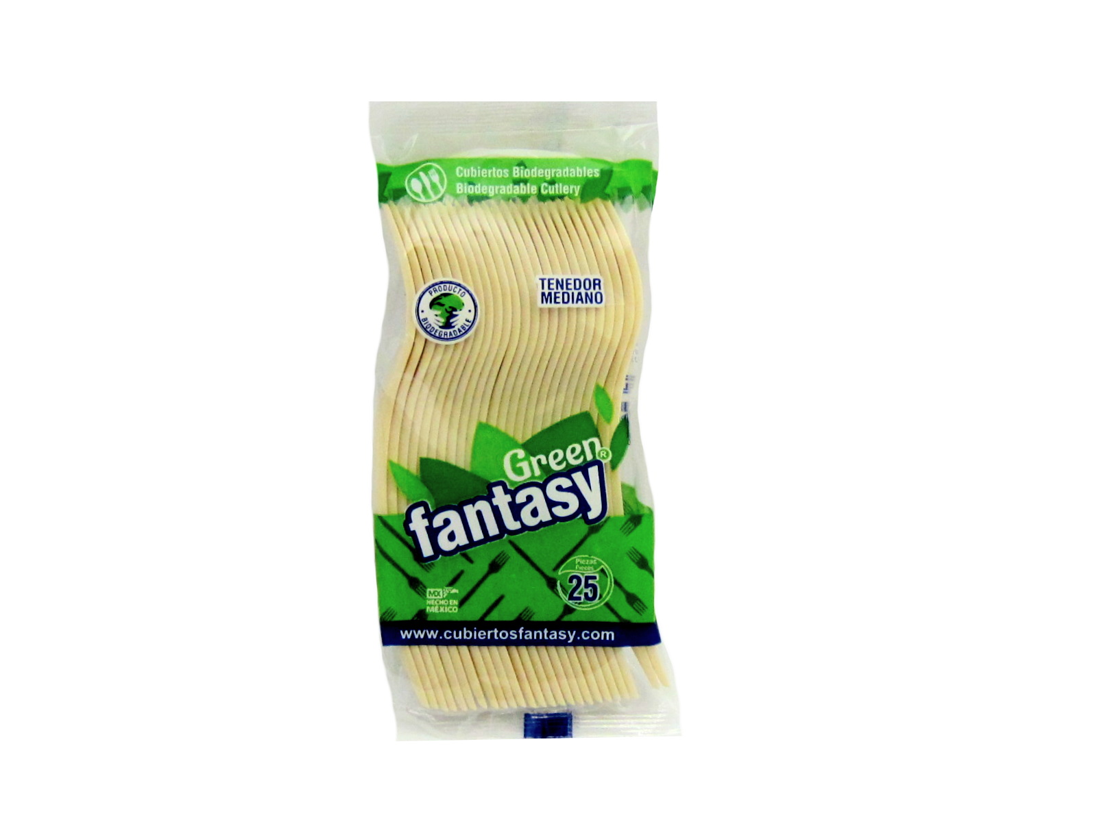 TENEDOR BIODEGRADABLE MEDIANO C/25 PZAS                     
