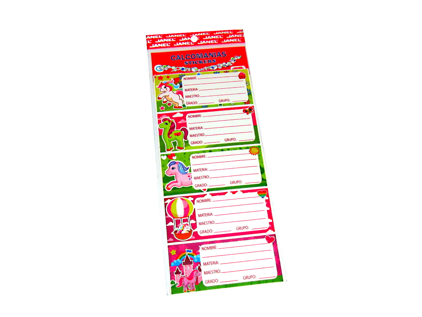 CALCAMONIA STICKERS C/2 PLANTILLAS ESCOLAR M008 FANTASI     