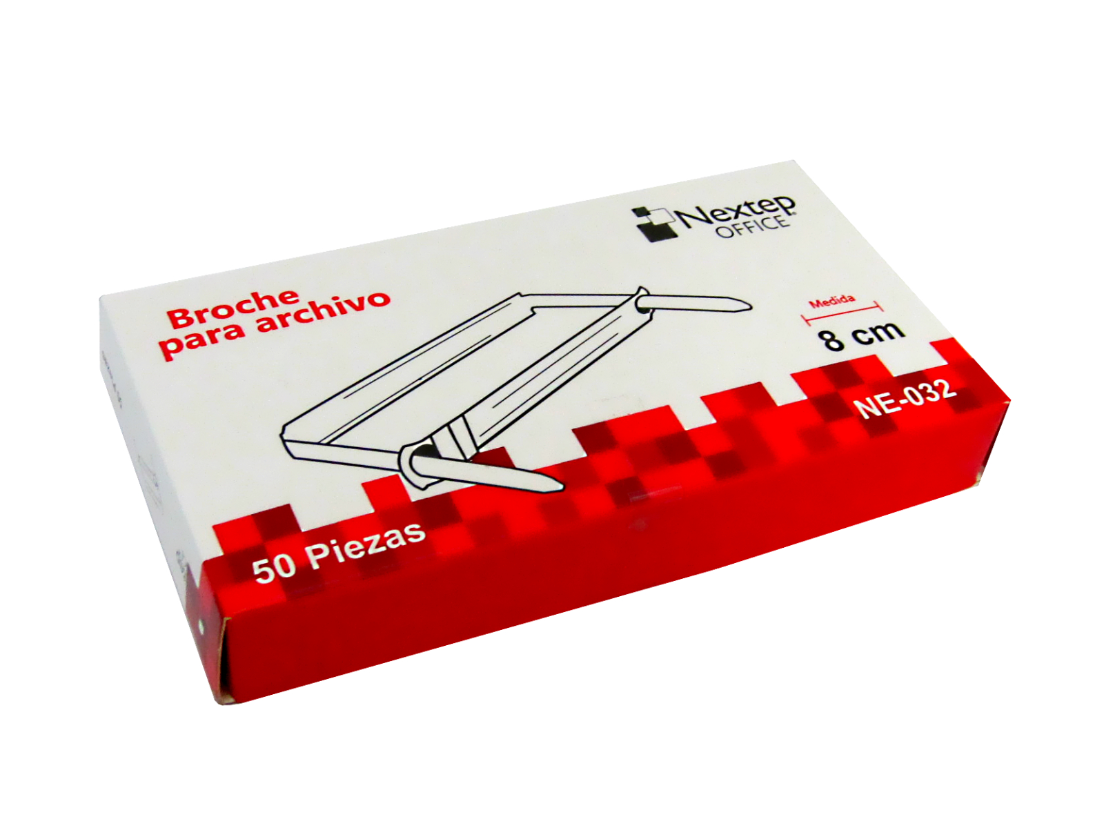 CAJA DE BROCHES 8 CMS P/ARCHIVO C/50 PZAS NEXTEP NE-032     