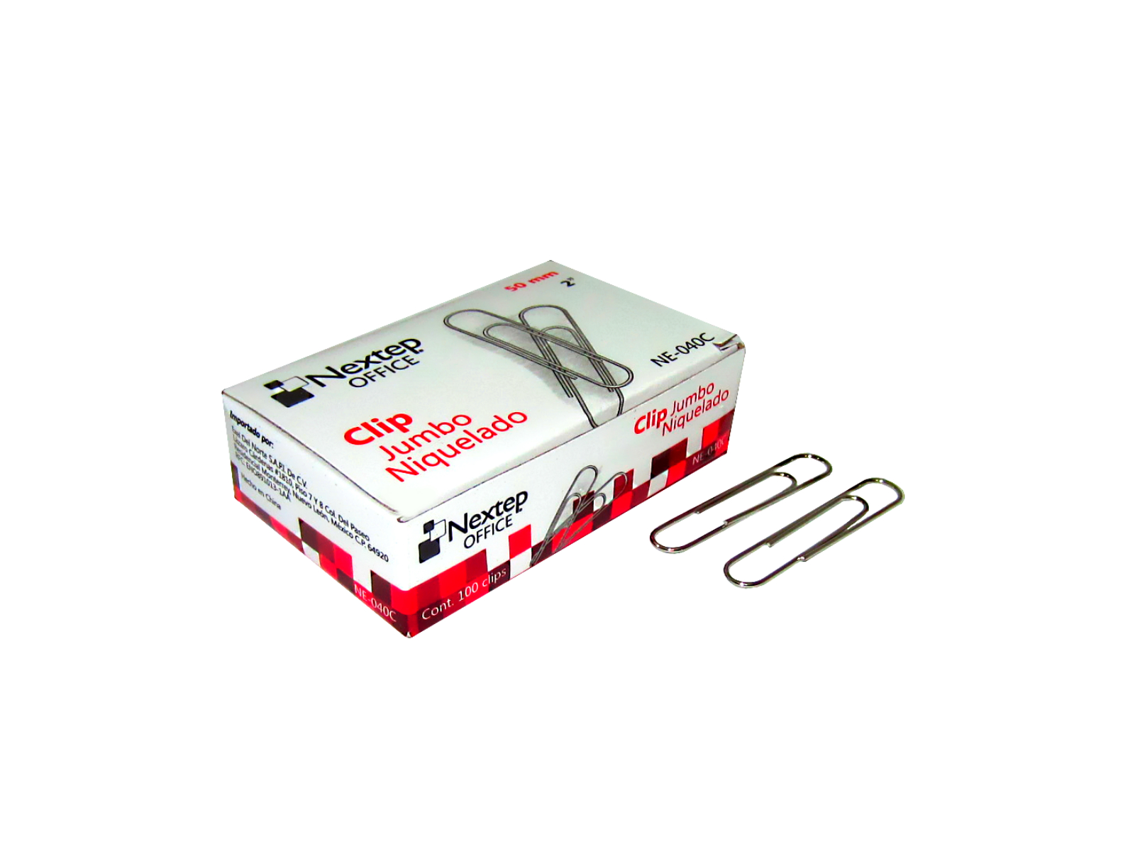 CLIP JUMBO NIQUELADO 50MM C/100 NEXTEP NE-040C              