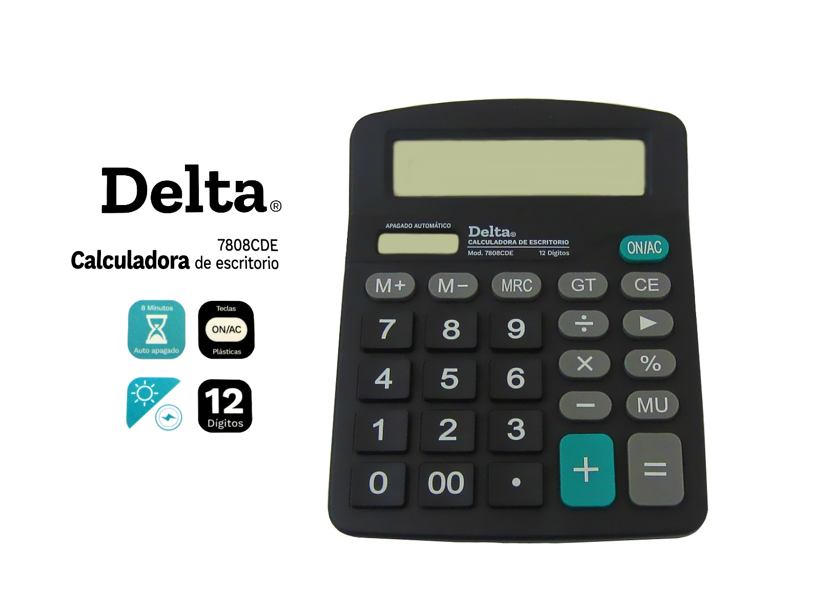 CALCULADORA ESCRITORIO 12 DIGITOS 7808CDE BARRILITO         