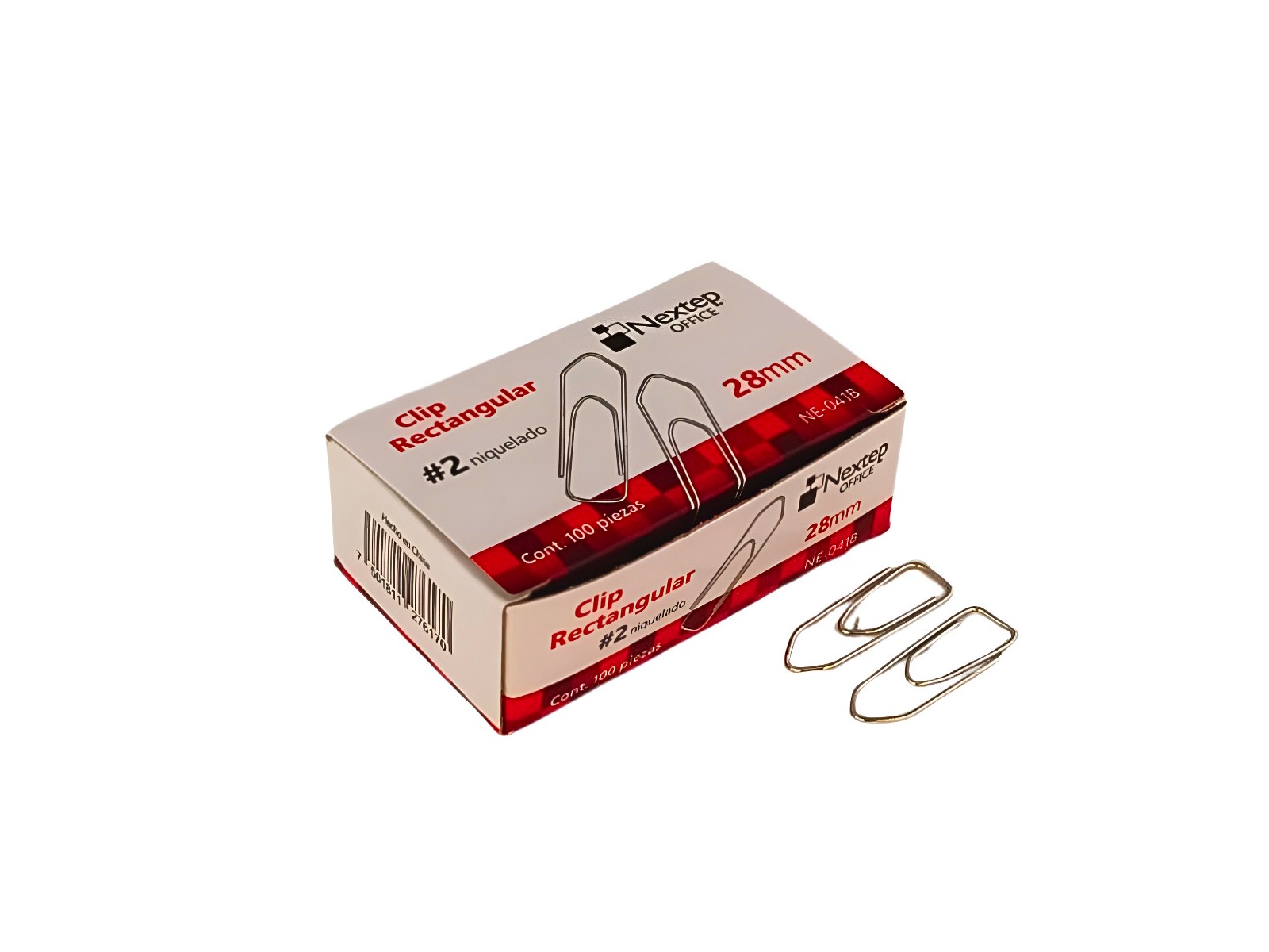 CLIP RECTANGULAR NIQUELADO #2 28MM C/100 NE-041B NEXTEP     