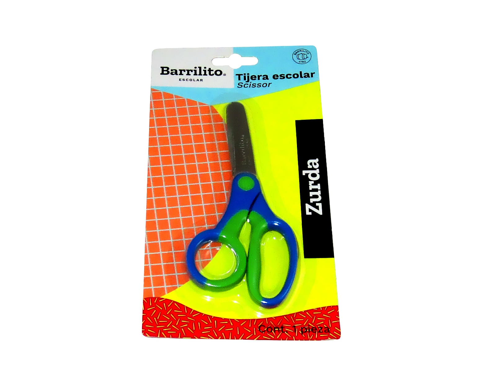 TIJERA ESCOLAR MANGO PLASTICO ZURDO 146-5NI 12.7 BARRILITO  
