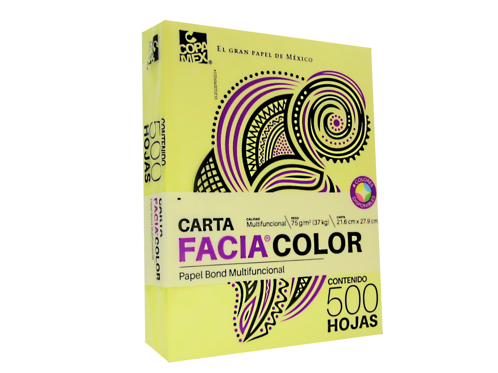 PAPEL FACIA BOND 36K CANARIO T/ CARTA PAQ C/500             