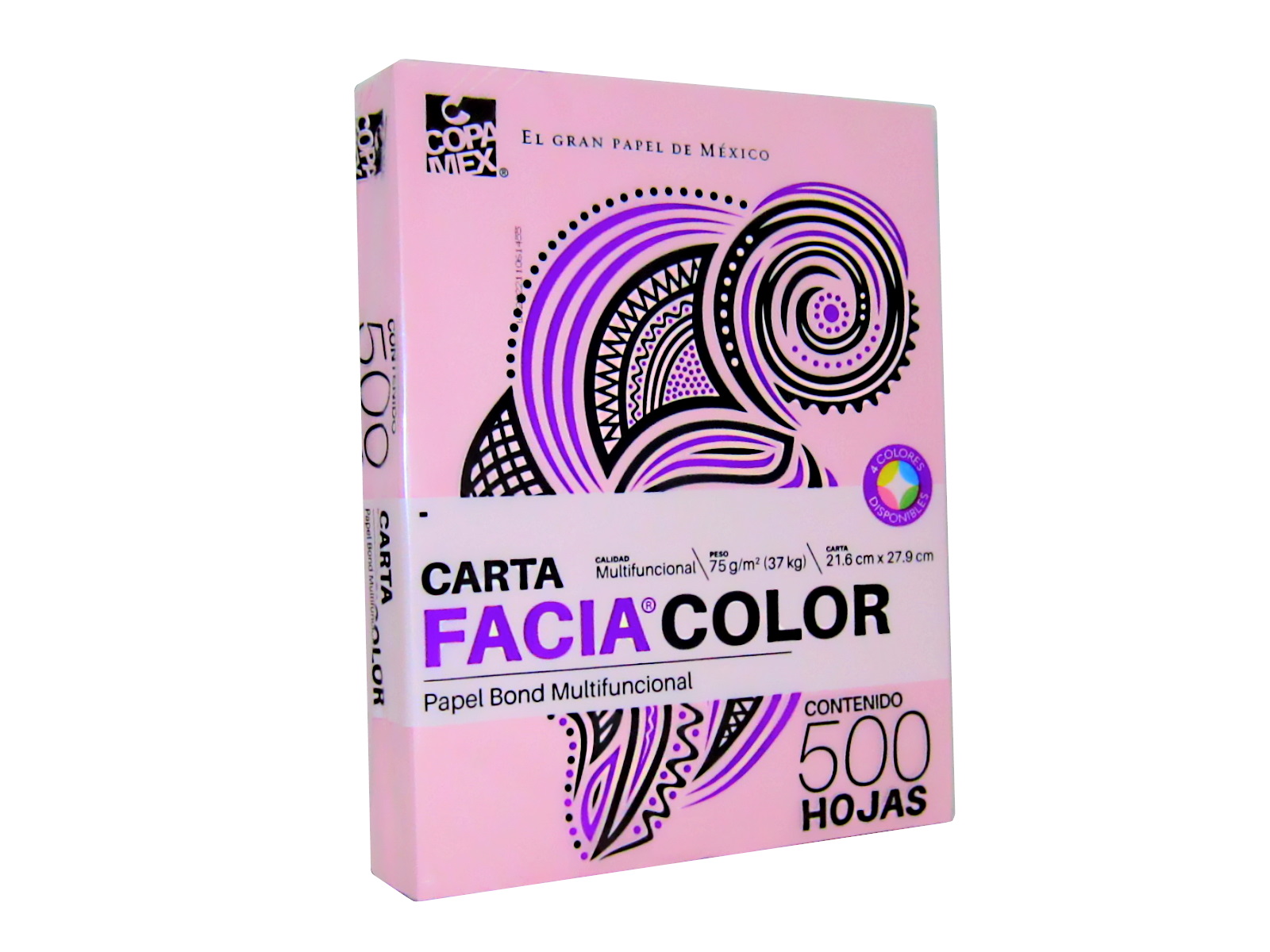 PAPEL FACIA BOND 36K ROSA T/ CARTA PAQ C/500                