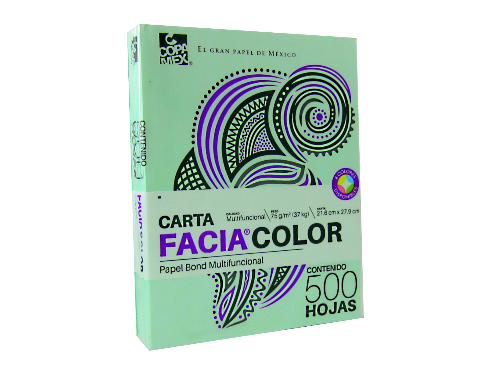PAPEL FACIA BOND 36K VERDE T/ CARTA PAQ C/500               