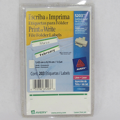 ETIQUETA P/CARPETA ARCHIVO VERDE C/248 5203                 