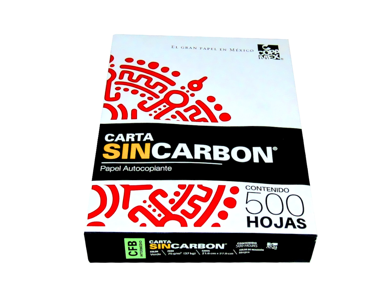 PAPEL AUTOCOPIA CFB 75 GRS. VERDE T/CTA PAQ C/500           