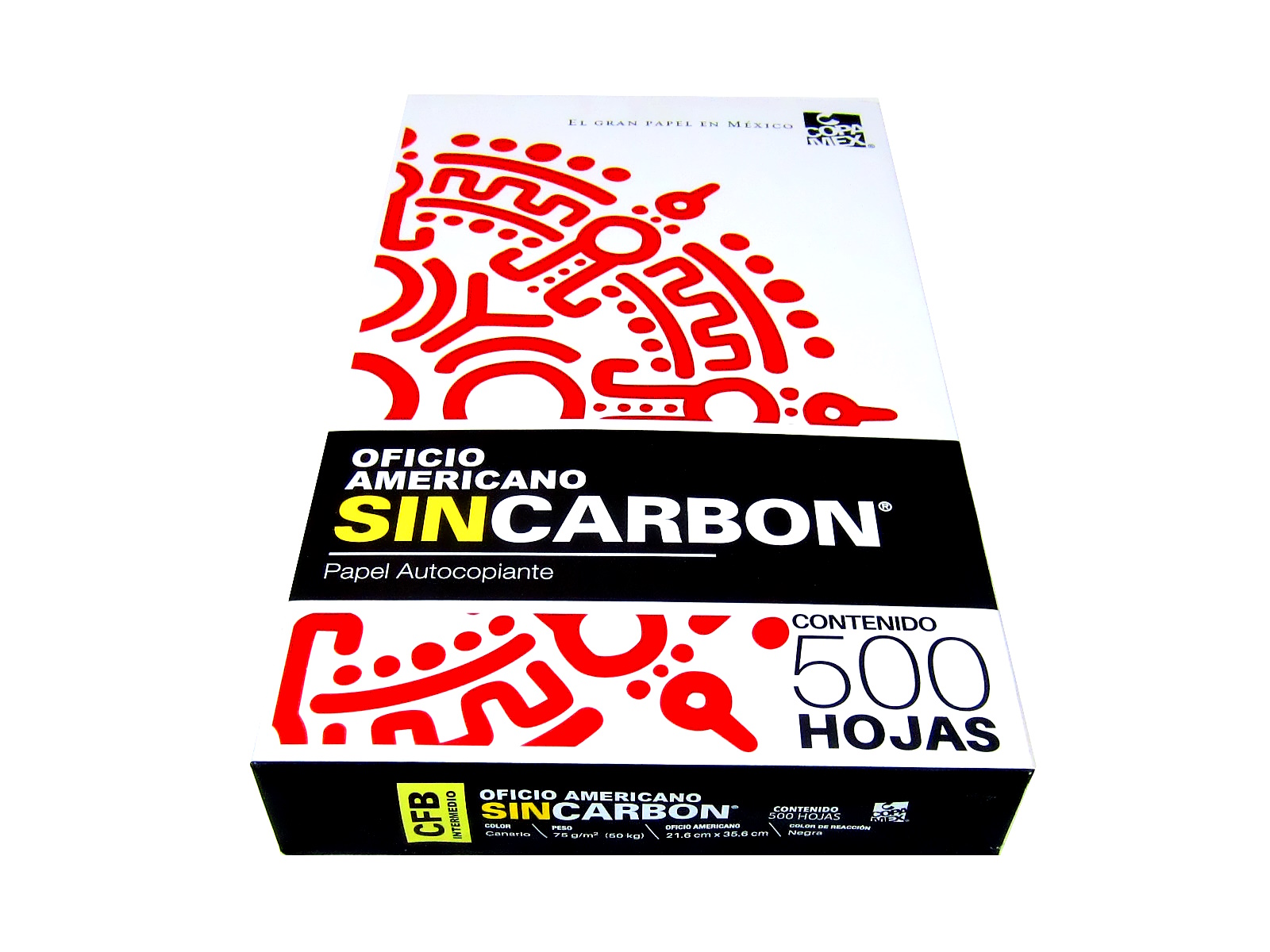 PAPEL AUTOCOPIA CFB 75 GRS. CANARIO T/OF. PAQ C/500         