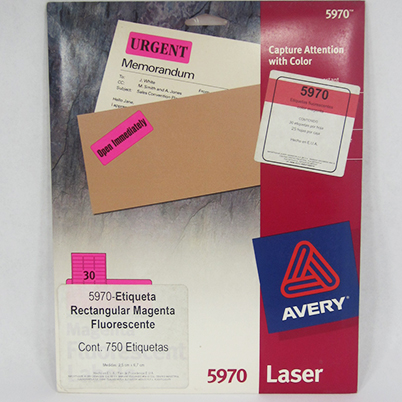 ETIQUETA AVERY LSR MAGENTA FLSCTE. 5970                     